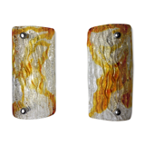 Pair of Murano Mazzega wall lamps, orange frosted glass, Italy, 1960