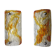 Pair of Murano Mazzega wall lamps, orange frosted glass, Italy, 1960