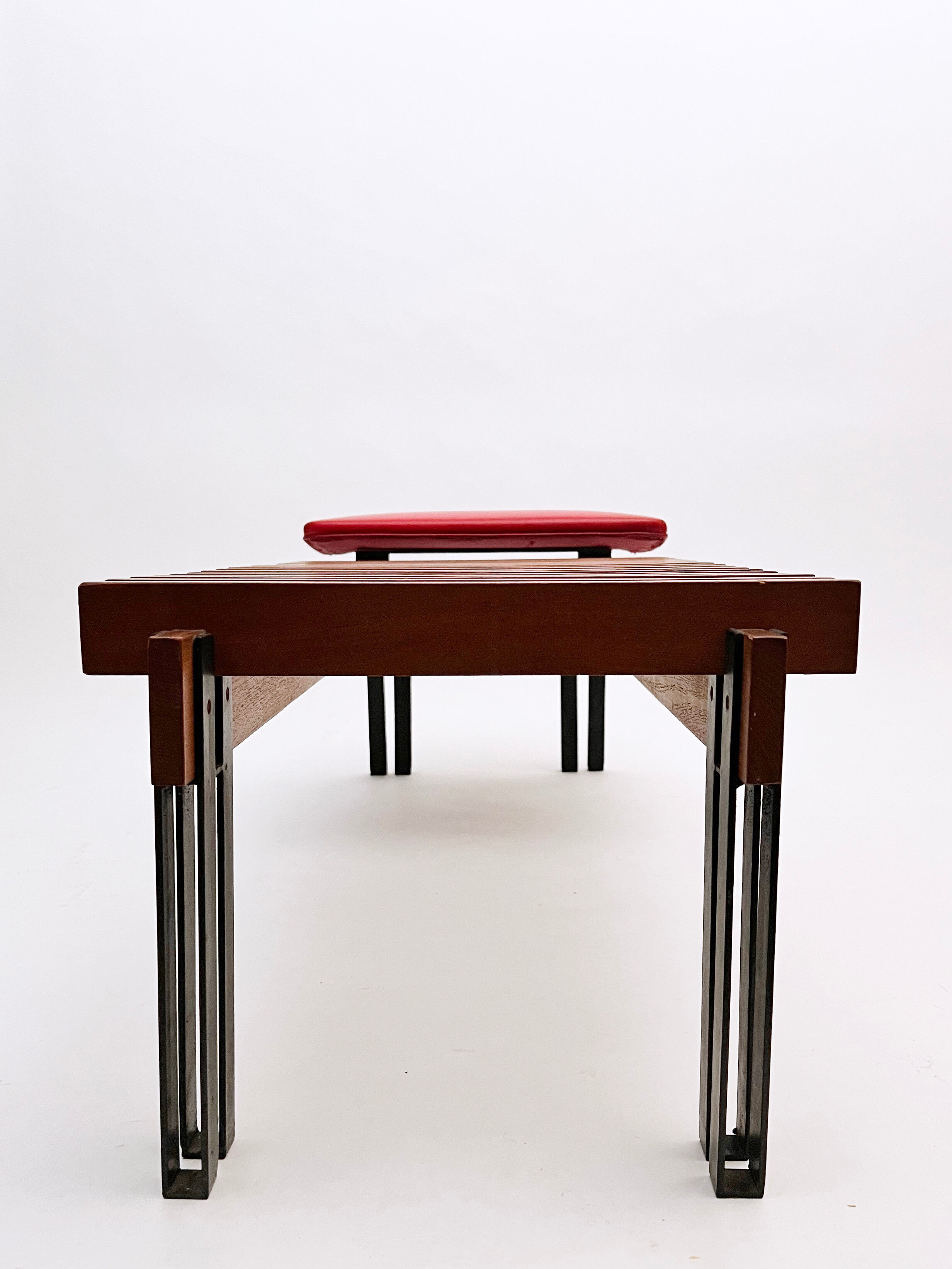 Teak bench designed by Inge and Luciano Rubino for APEC