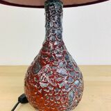 Lampe céramique crispée rouge Vallauris
