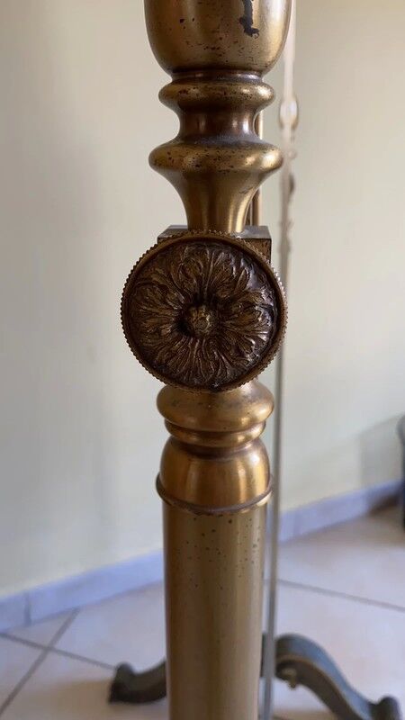 Golden brass psyche mirror