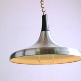 Large German pendant light in chrome metal, Tulip model by Erco 1960.