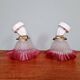 Pair of porcelain and scalloped glass wall sconces, 1920s-30s