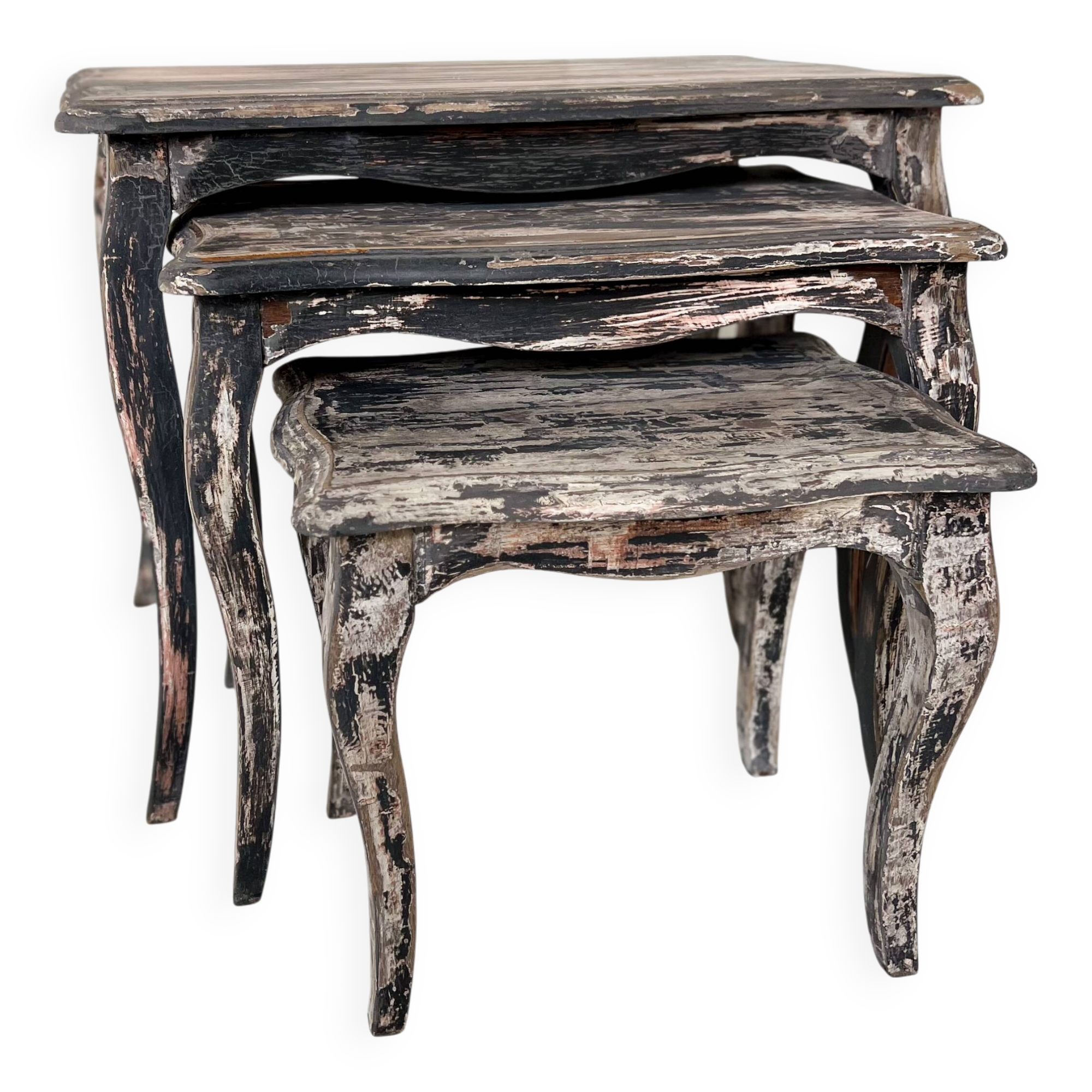 Table gigogne patinée