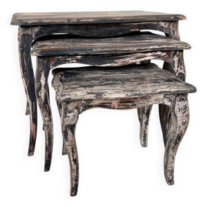 Table gigogne patinée