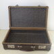 Old brown cardboard suitcase imitating the croco 50s/60s