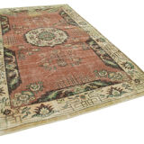 Tapis beige des années 1980 tissé à la main d'Anatolie 192 cm x 326 cm