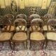 Set of 8 Louis Philippe cane chairs - caned in oak