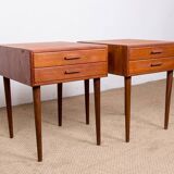 Pair of Danish teak bedside tables by PBJ Mobler 1960