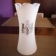 Opaline vase with cut neck, crown shape - mid-19th century