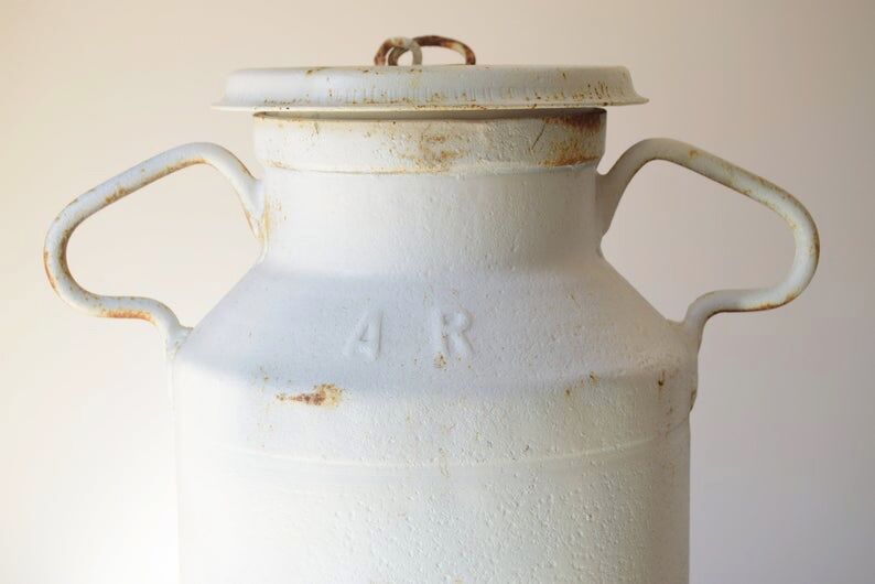 1940s white milk can