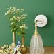 Curved tulip vintage Art Deco wall light in frosted glass