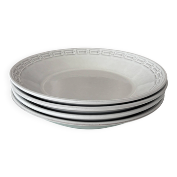 Set of 4 Vintage Ceramano Germany Stoneware Soup Plates | Mid-Century Moder