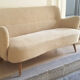 Couch sofa club 3 places organic 50 60 vintage years