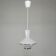 UFO-shaped pendant lamp with white glass on top and clear glass with white