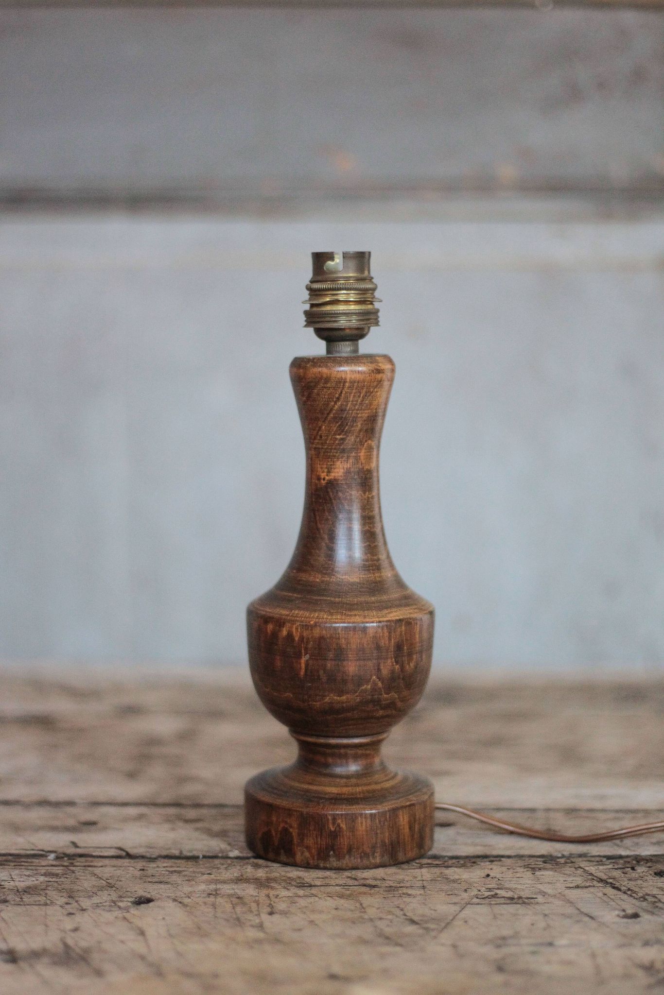 wooden lamp, vintage wooden lamp base, table lamp, living room lamp