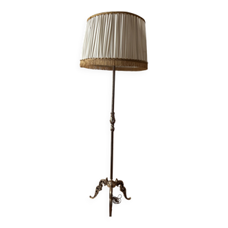 Louis XV bronze tripod reading floor lamp
