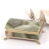 Italian onyx and gold metal catchall, 1970s.