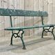 Garden bench of the early twentieth century cast iron and teak
