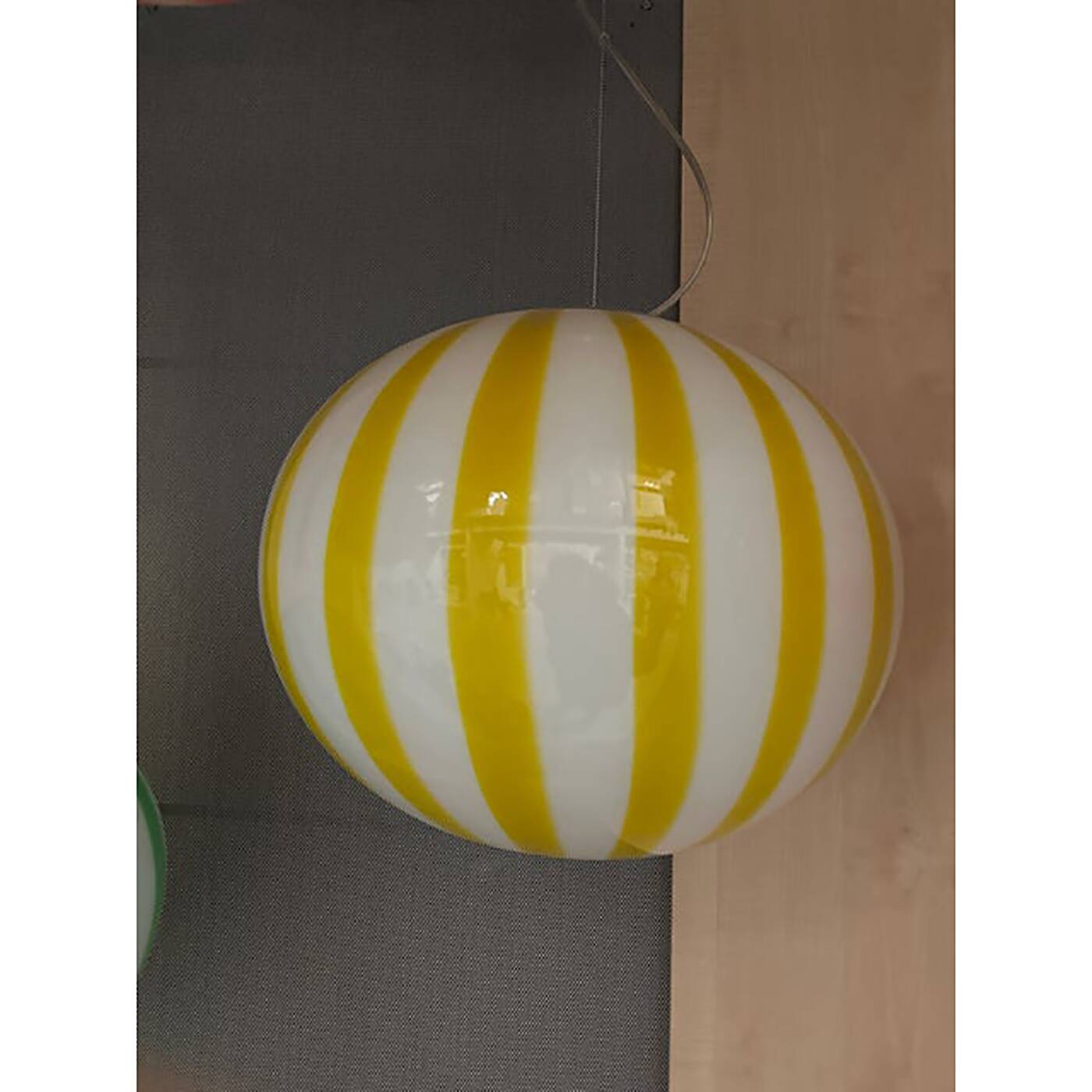 Italian Glass Swirling Multicolors Pendant Sphere