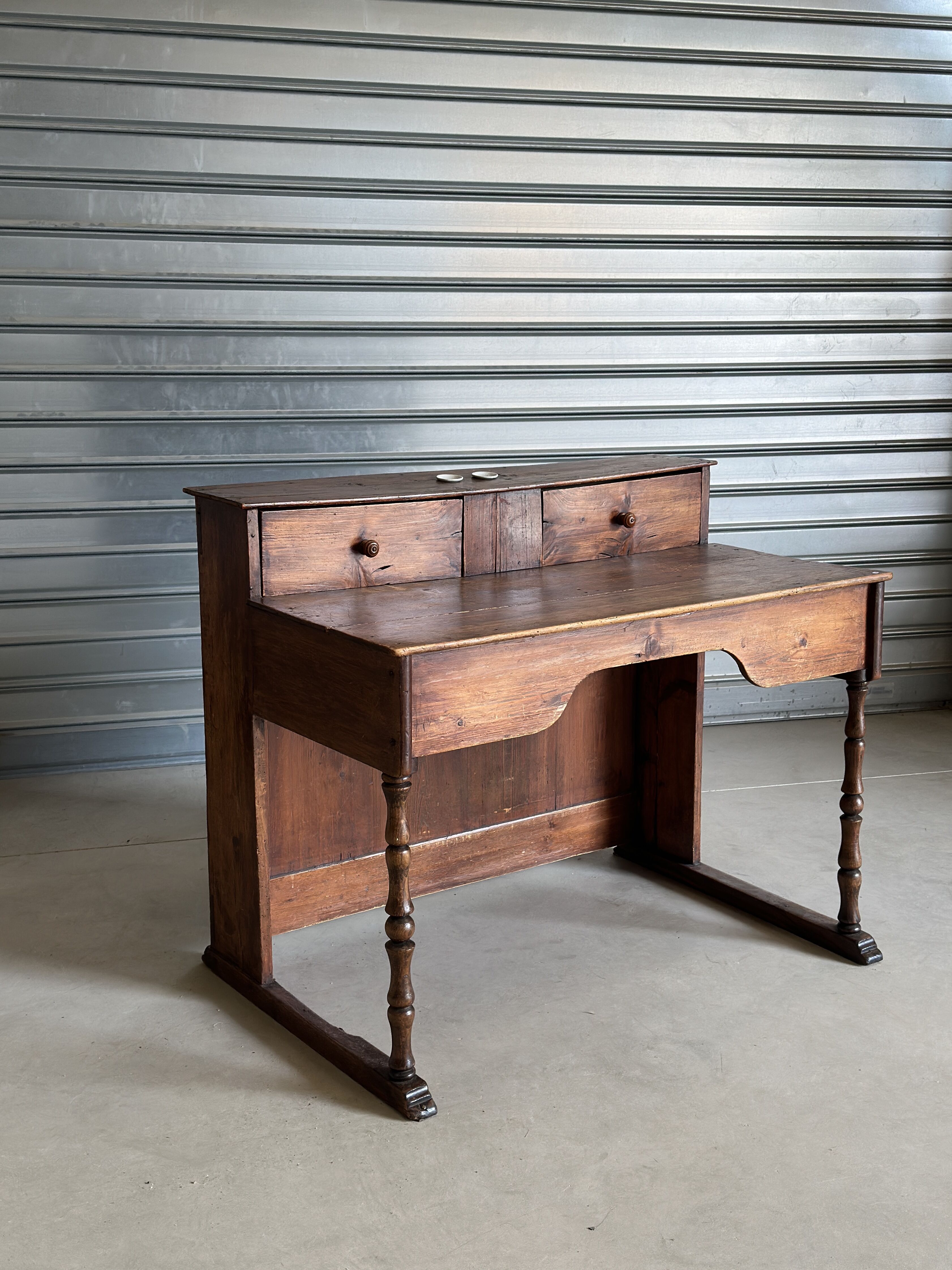 Old tiered counter desk, handcrafted from solid wood.