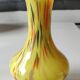 Murano style blown art glass ball vase. Speckled, corolla neck/22 cm