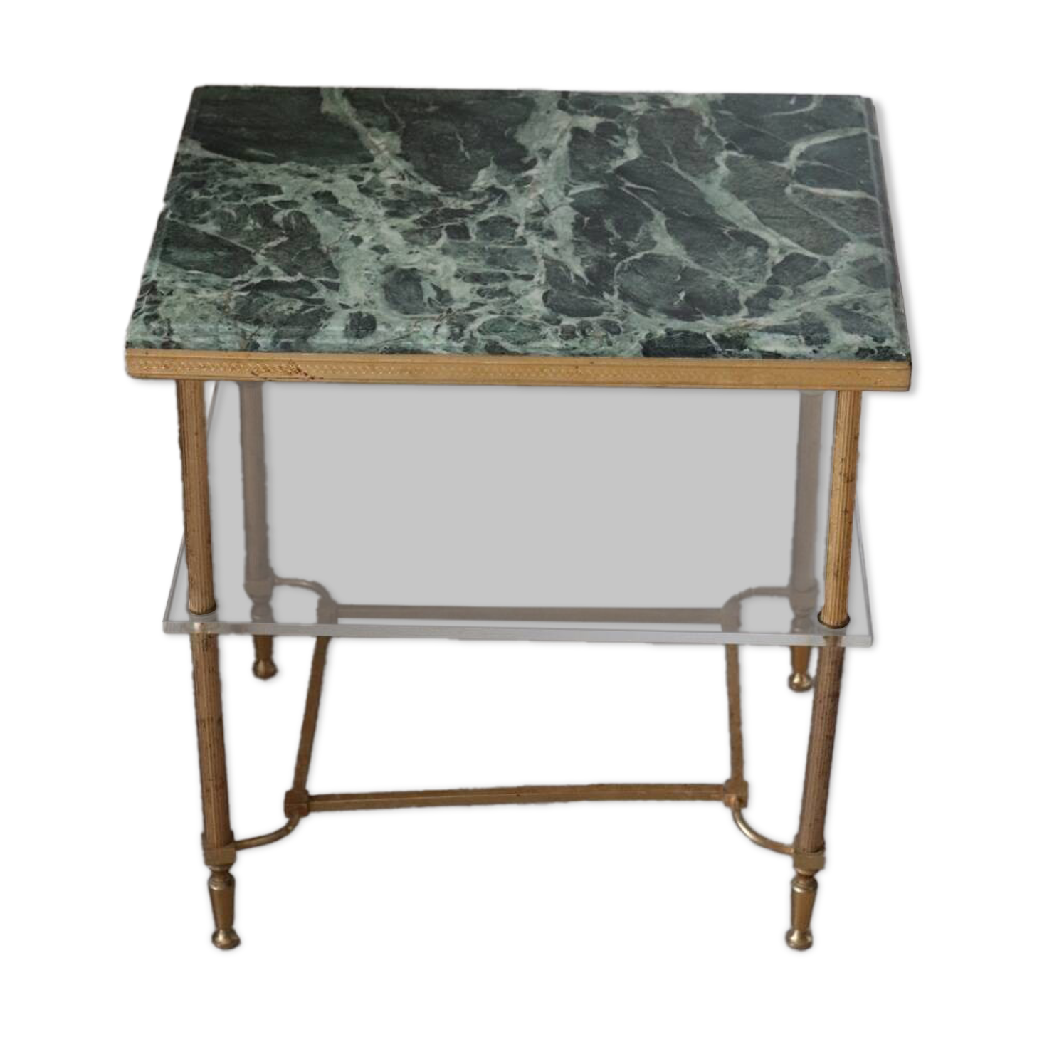 Vintage Green Marble Side Table