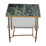 Table d'appoint en marbre vert vintage