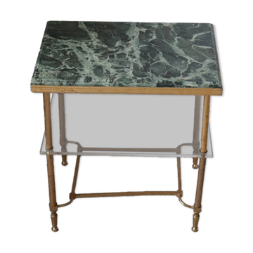 Table d'appoint en marbre vert vintage