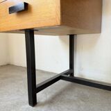 Modernist 50s oak metal desk
