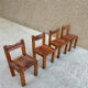 Suite de 4 chaises S11 X par Pierre Chapo, 1960