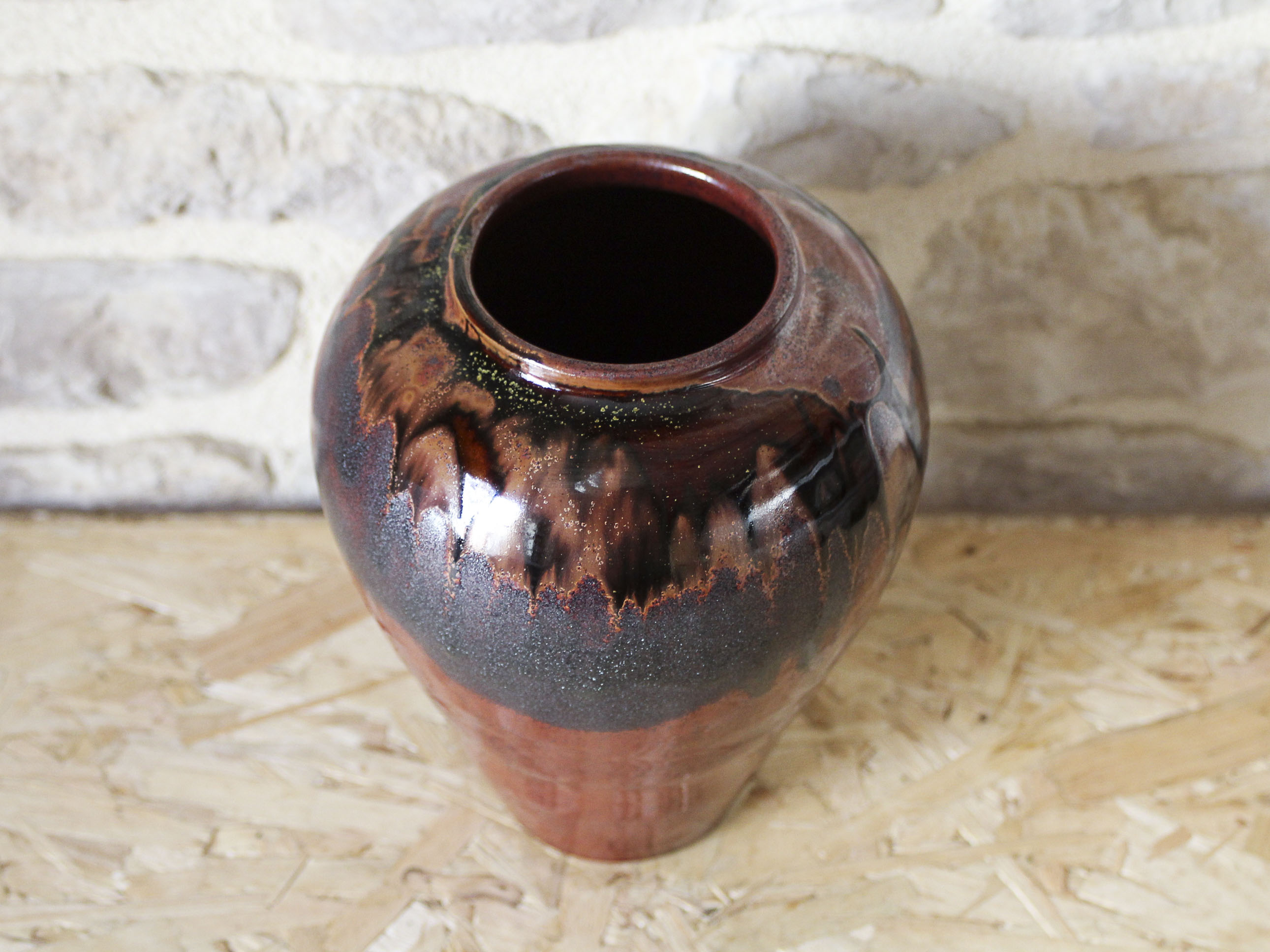 Vase in glazed stoneware by Jean Cacheleux
