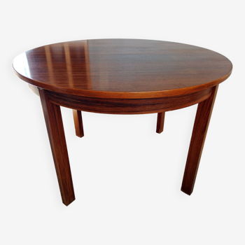 Table ronde ovale salle à manger bois teck rallonge scandinave année 60 70 vintage 6 8 pers industri