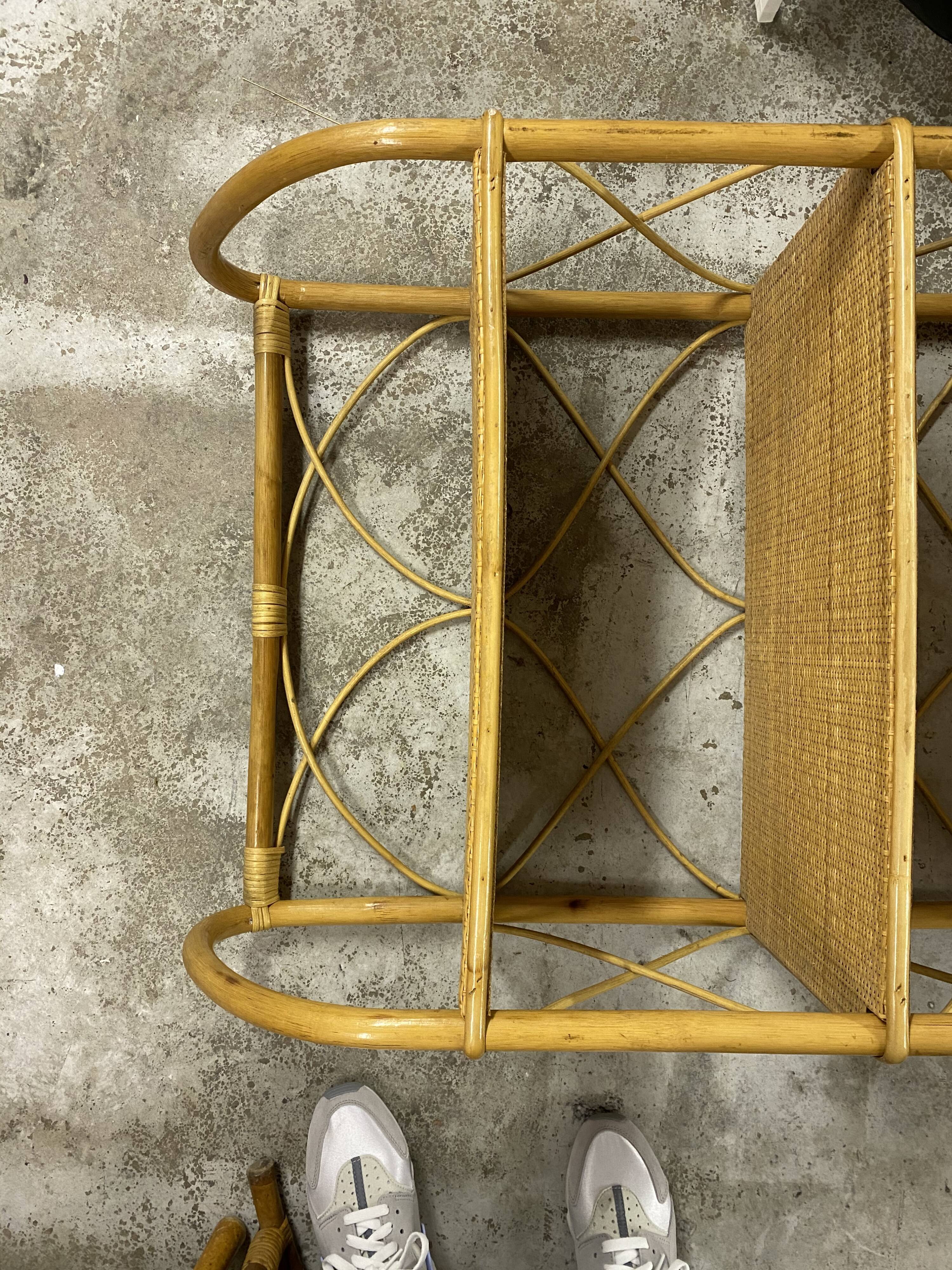 Rattan bookcase shelf