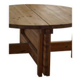 Large Danish mid-century modern dining table in pine, Tage Poulsen, 1970s.