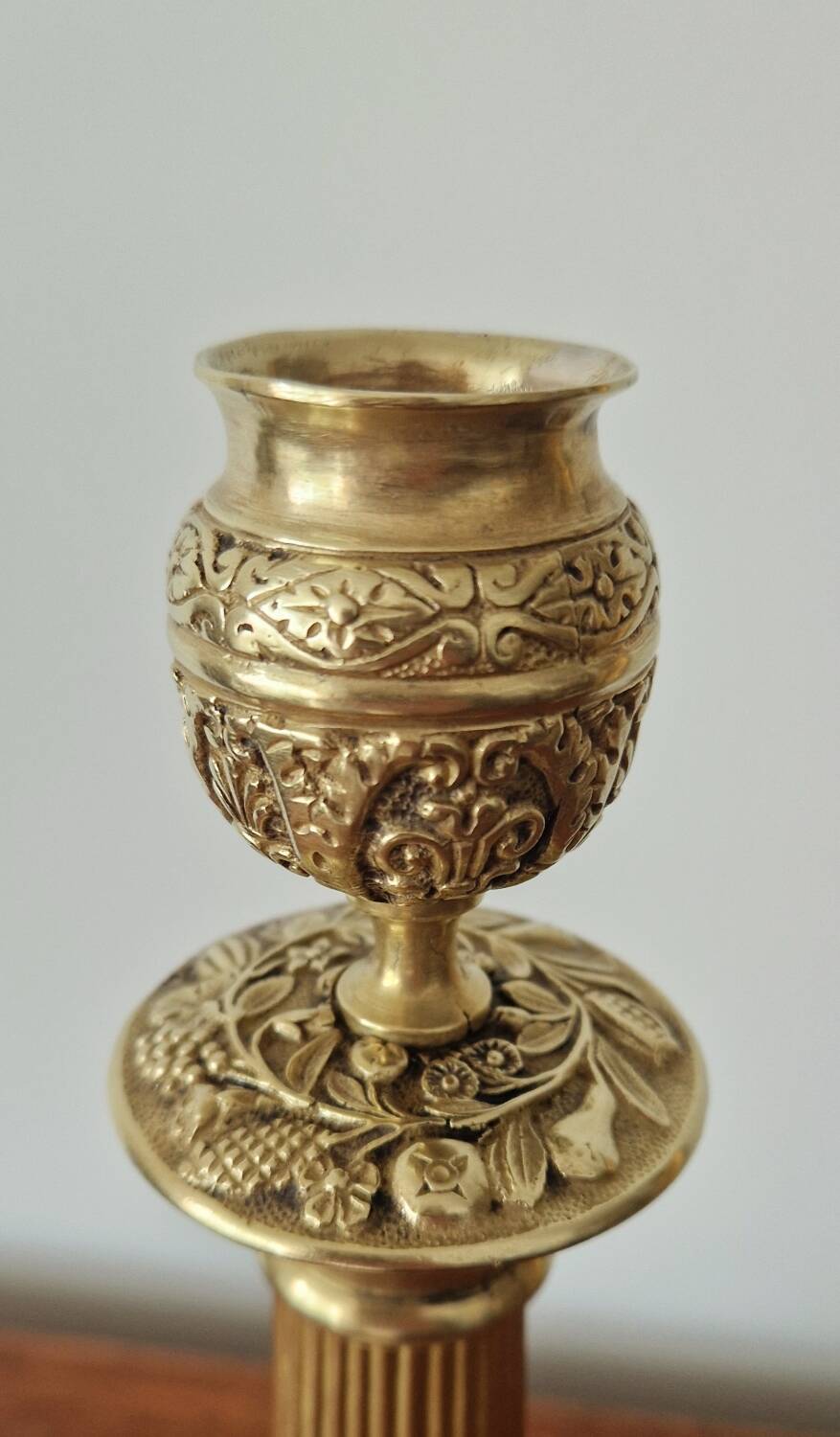 Two gilded bronze candlesticks, 19th century
