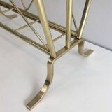 Porte-revues de style néoclassique en laiton et tablette de verre de la Maison Jansen