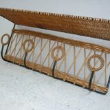 Wicker wall coat-hanger 1960