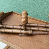 Accordion wall coat rack, bamboo imitation