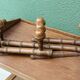 Accordion wall coat rack, bamboo imitation
