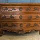 Walnut chest of drawers Louis XV style 3 drawers Bronze handles Mid-twentieth