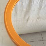 Round orange plastic mirror - 1970s