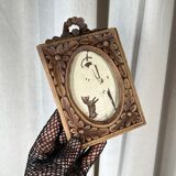 antique carved wooden photo frame