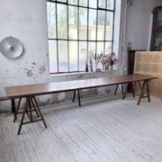XXL trestle farm table 4m and its benches