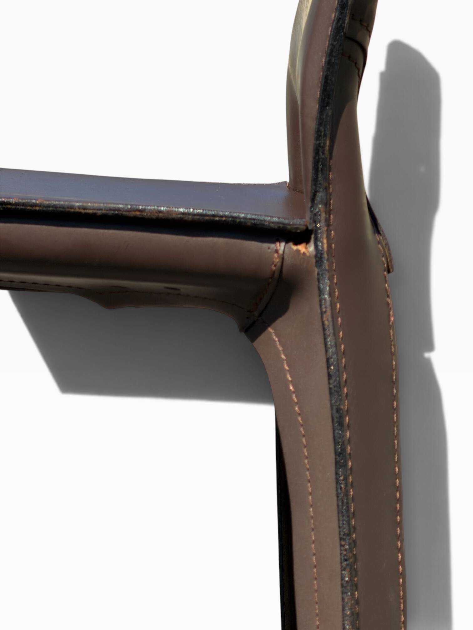 CAB 412 chair by Mario Bellini, Cassina, vintage brown saddle leather.