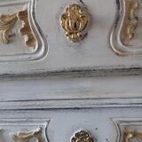 Louis XV style royal chest of drawers patinated