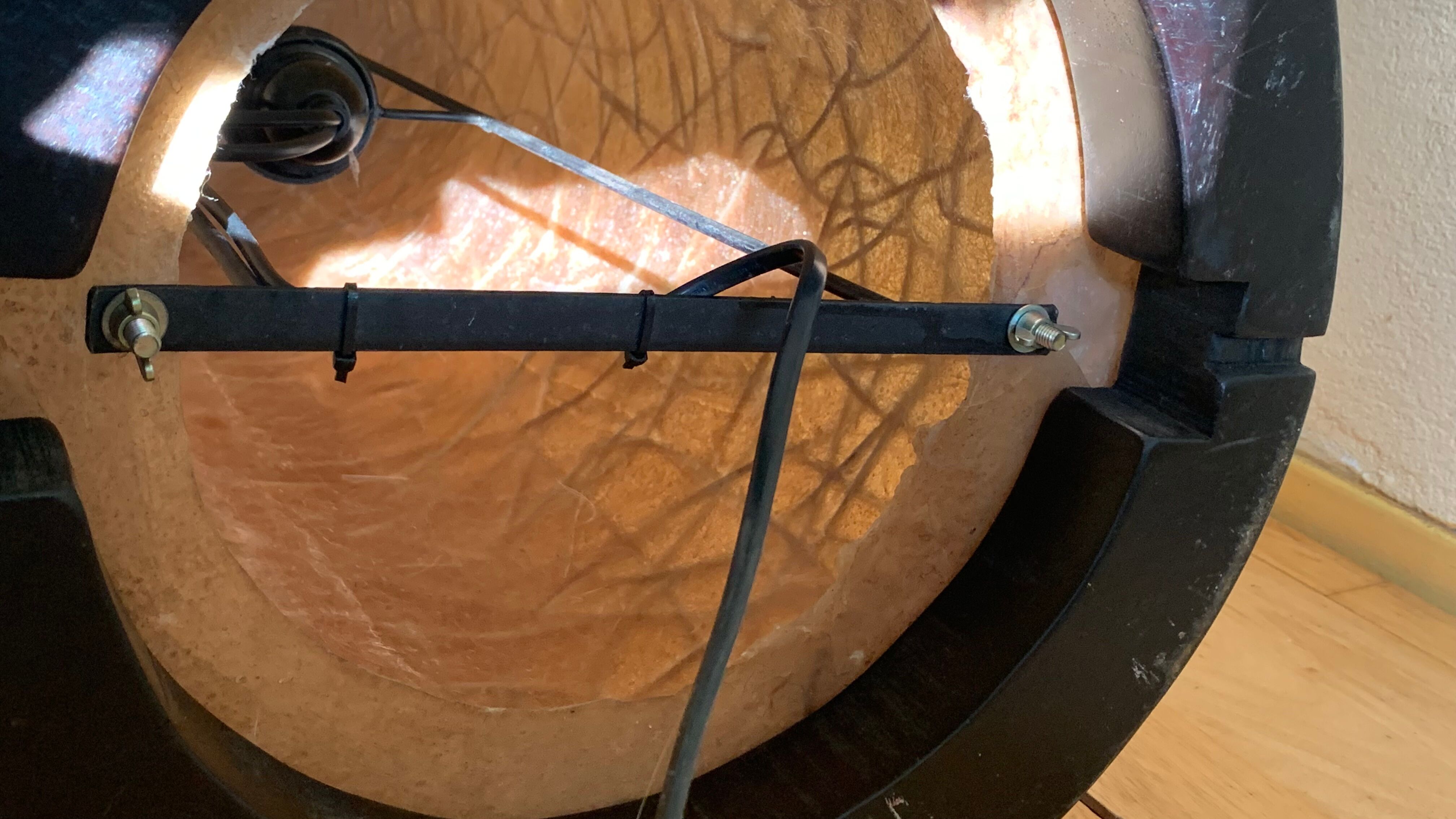 Sixties Rattan and Fiberglass Italian Floor lamp