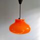 Large vintage pendant light in orange opaline, 1970s