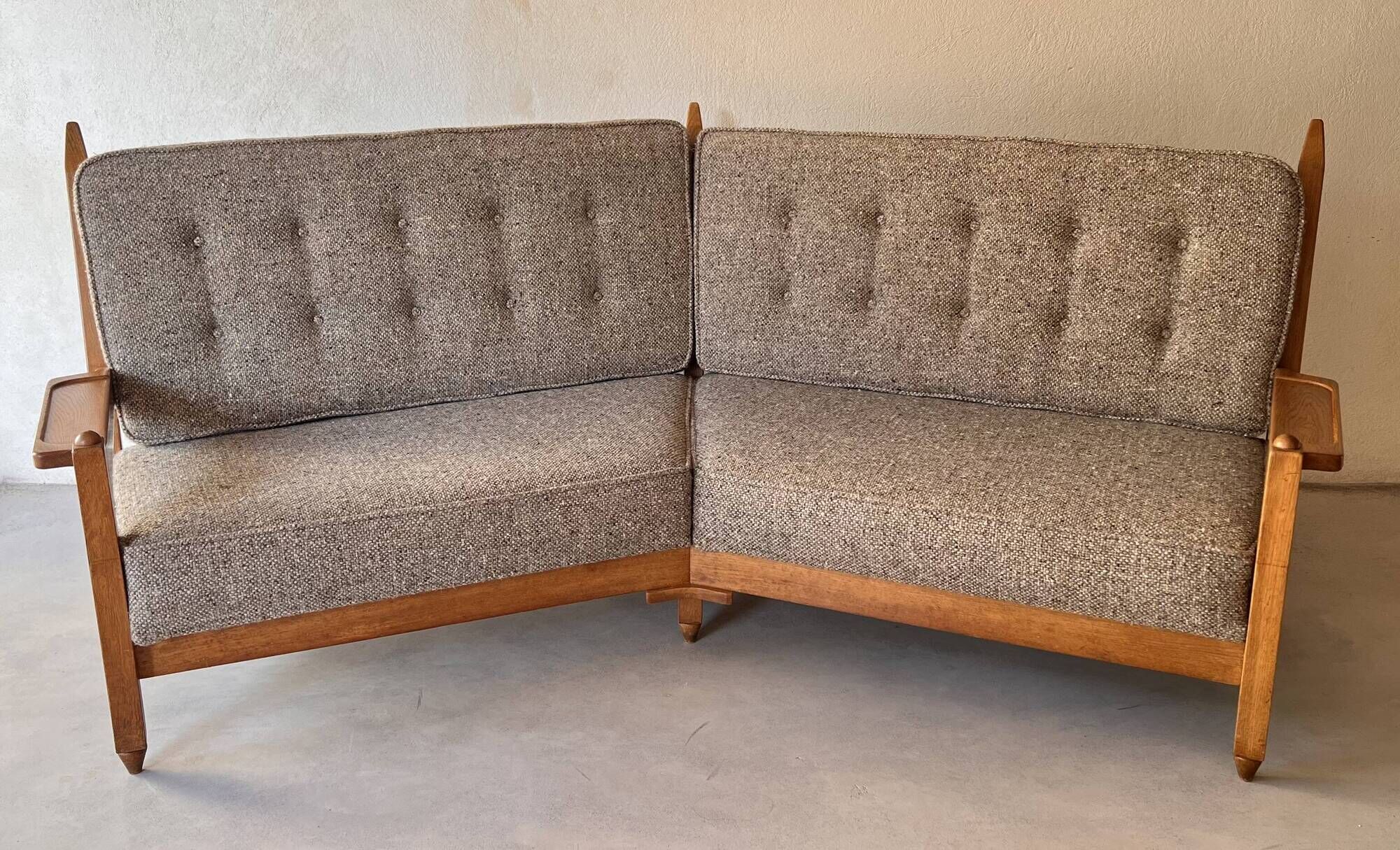 Corner bench by Guillerme and Chambron for Your House, France 60s