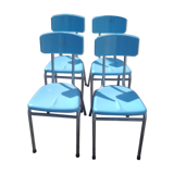 Lot of four plexi chairs design by Rex